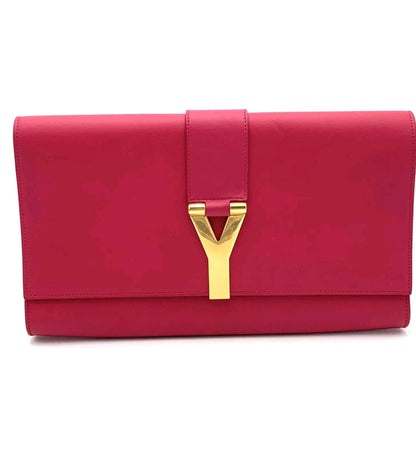 Pre-owned Yves Saint Laurent Leather Clutch Chyc Pink