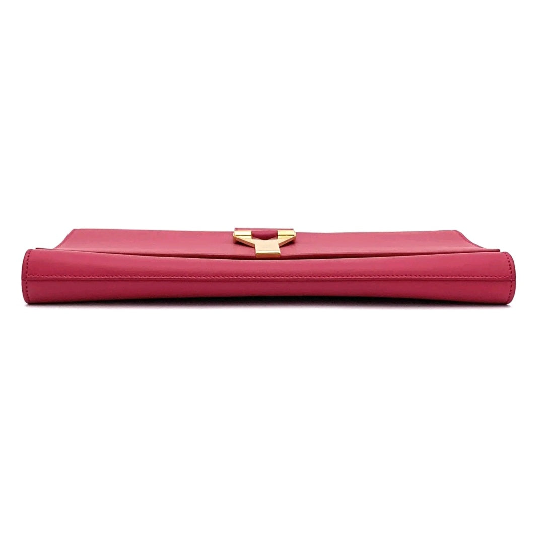 Pre-owned Yves Saint Laurent Leather Clutch Chyc Pink